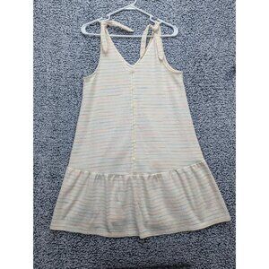 Loft Rainbow Double V Neck Mini Dress Size XS Drop Waist Summer Beach Twee Boho